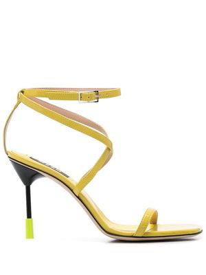 MSGM leather 100mm strappy sandals - Yellow