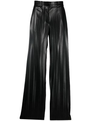 MSGM leather-look wide trousers - Black