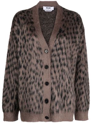 MSGM leopard-print button-up cardigan - Brown