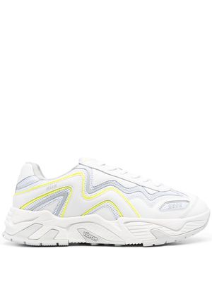 MSGM logo calf leather sneakers - White