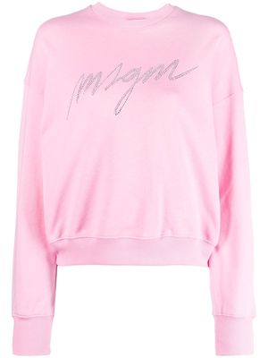 MSGM logo-embellished cotton sweatshirt - Pink