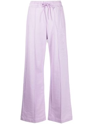 MSGM logo-embossed wide-leg track pants - Purple