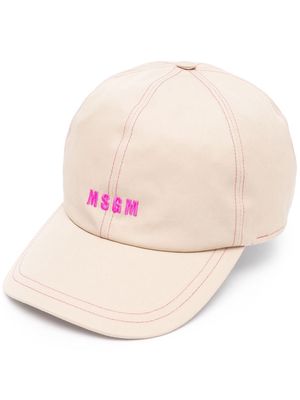 MSGM logo-embroidered baseball cap - Neutrals