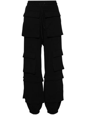 MSGM logo-embroidered cargo track pants - Black