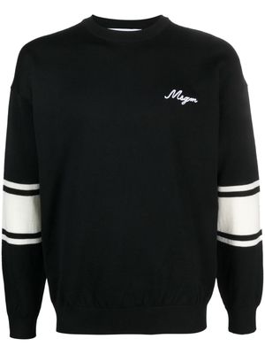 MSGM logo-embroidered crew-neck jumper - Black