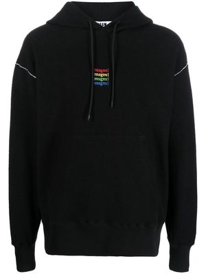 MSGM logo-embroidered hoodie - Black