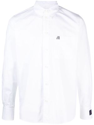 MSGM logo-embroidered organic-cotton shirt - White