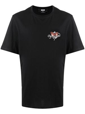 MSGM logo-embroidered T-shirt - Black
