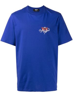 MSGM logo-embroidered T-shirt - Blue