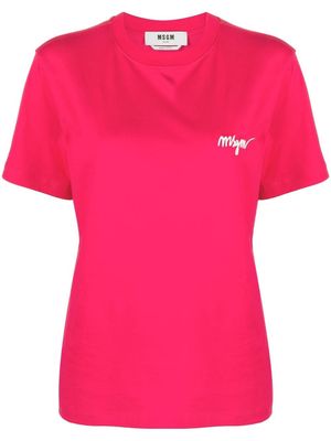 MSGM logo-embroidered T-shirt - Pink