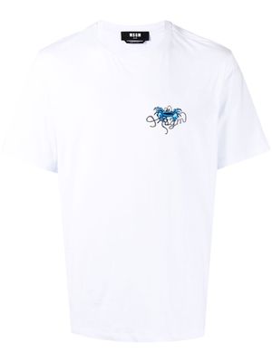 MSGM logo-embroidered T-shirt - White