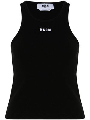 MSGM logo-embroidered tank top - Black