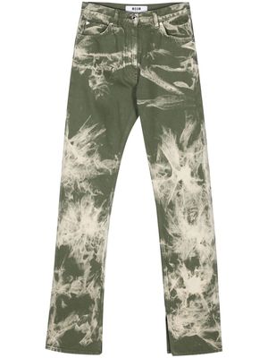 MSGM logo-embroidered tapered jeans - Green