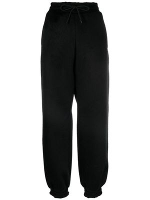 MSGM logo-embroidered tapered-leg trousers - Black