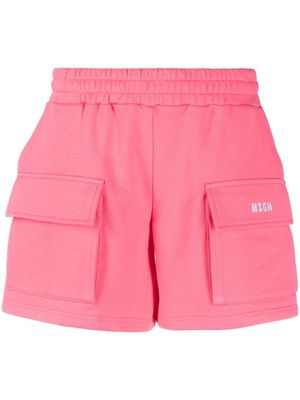 MSGM logo-embroidered track shorts - Pink