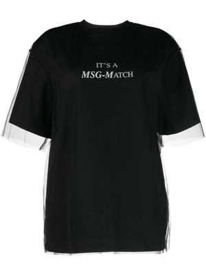MSGM logo-lettering cotton T-shirt - Black
