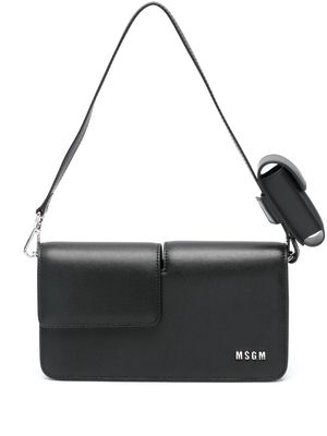 MSGM logo-lettering shoulder bag - Black