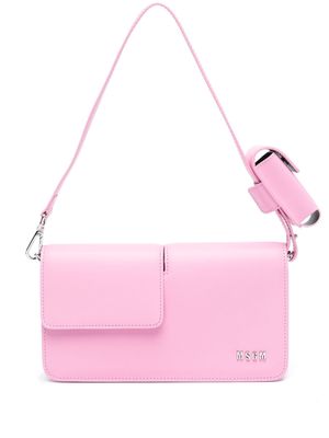 MSGM logo-lettering shoulder bag - Pink