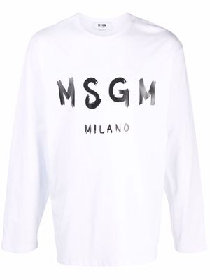 MSGM logo long-sleeve t-shirt - White