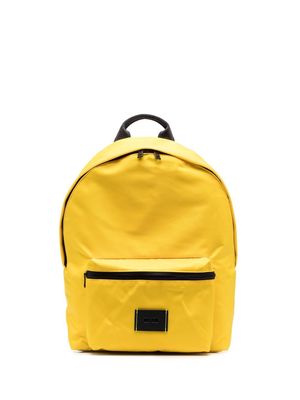 MSGM logo-patch backpack - Yellow