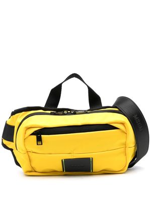 MSGM logo-patch belt bag - Yellow