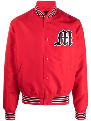 MSGM logo-patch bomber jacket - Red