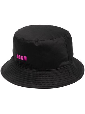 MSGM logo-patch bucket hat - Black