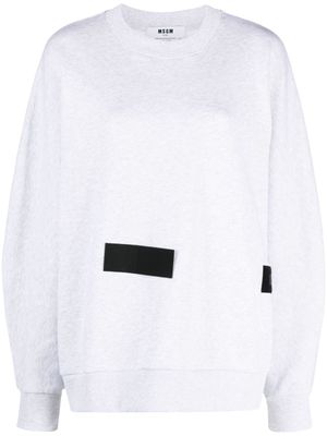 MSGM logo-patch cotton sweatshirt - Grey