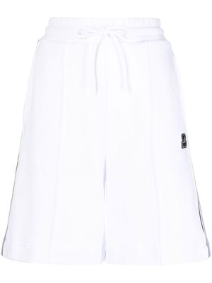 MSGM logo-patch drawstring shorts - White