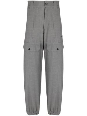 MSGM logo-patch loose-fit trousers - Grey