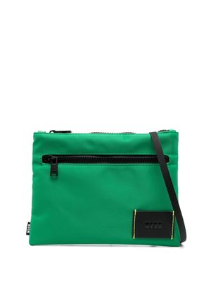 MSGM logo-patch messenger bag - Green