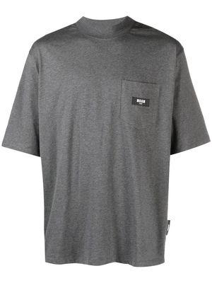 MSGM logo-patch round-neck T-shirt - Grey