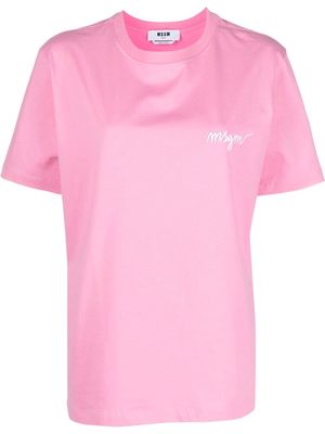 MSGM logo-patch T-shirt - Pink