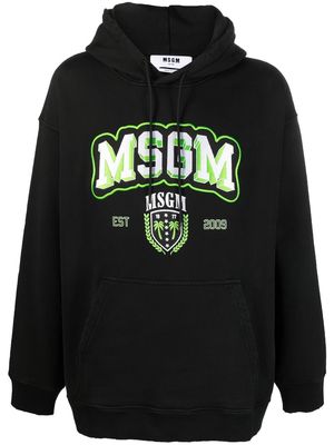 MSGM logo-print 'college' hoodie - Black