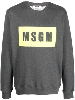 MSGM logo-print cotton jumper - Grey