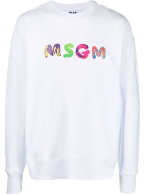 MSGM logo-print cotton jumper - White