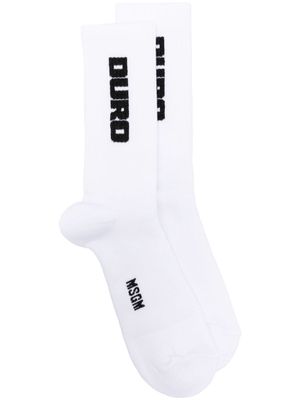 MSGM logo-print cotton socks - White