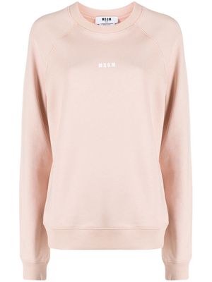 MSGM logo-print cotton sweatshirt - Pink
