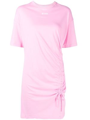 MSGM logo-print cottonT-shirt dress - Pink