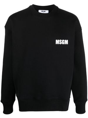 MSGM logo-print crew-neck jumper - Black