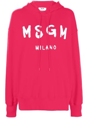 MSGM logo-print detail hoodie - Pink