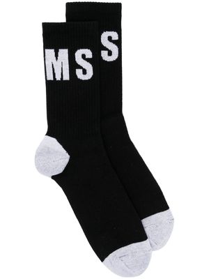MSGM logo-print detail socks - Black