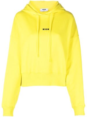 MSGM logo-print drawstring hoodie - Yellow