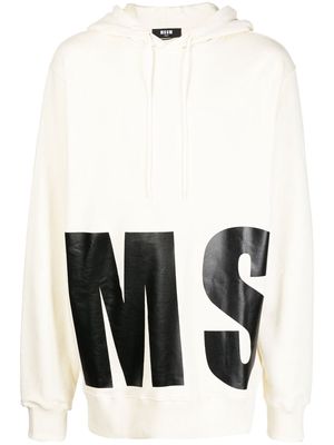 MSGM logo print hoodie - Yellow