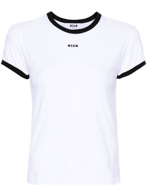 MSGM logo-print jersey T-shirt - White