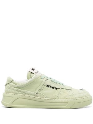 MSGM logo-print leather sneakers - Green
