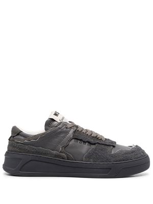 MSGM logo-print leather sneakers - Grey