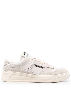 MSGM logo-print leather sneakers - Neutrals