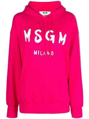 MSGM logo-print long-sleeve hoodie - Pink