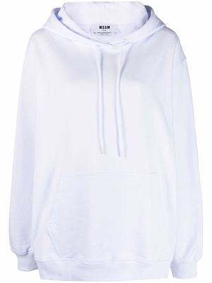 MSGM logo-print organic cotton hoodie - White